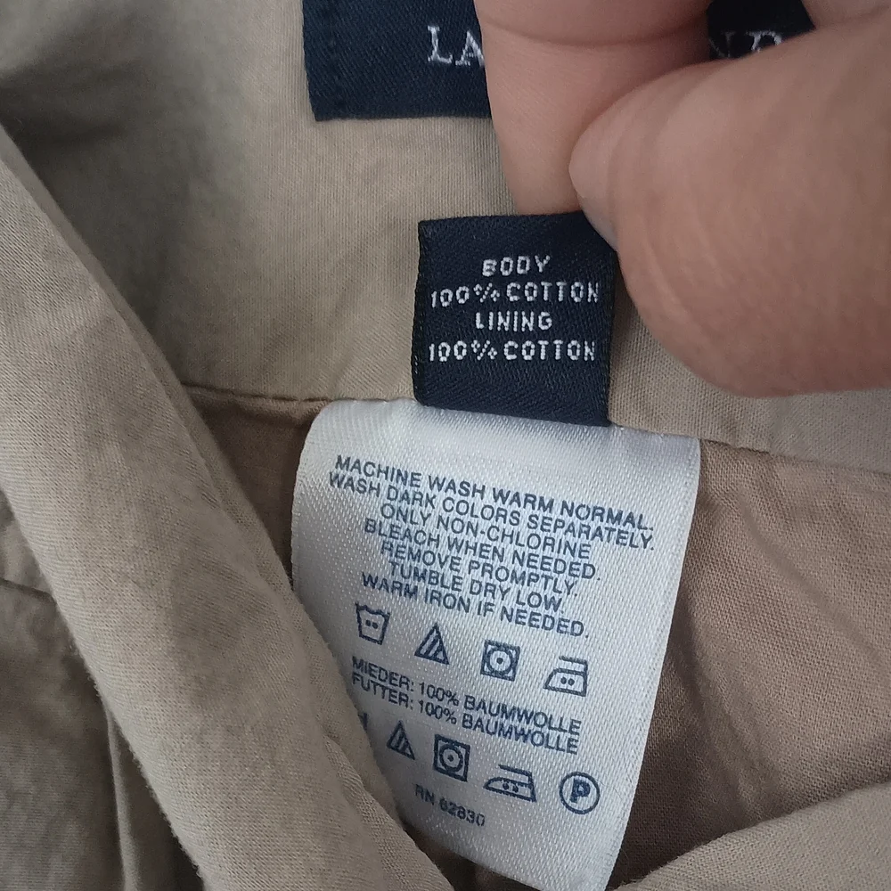 Lands' End 100% Cotton A-Line Skirt Pockets Lined
